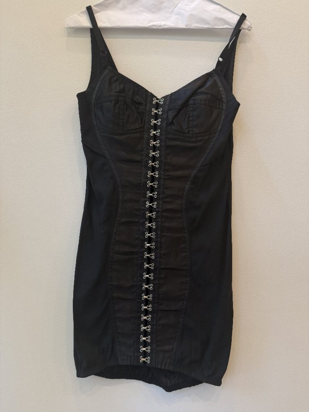 D& G Black Nylon Bodycon Corset Mini Dress